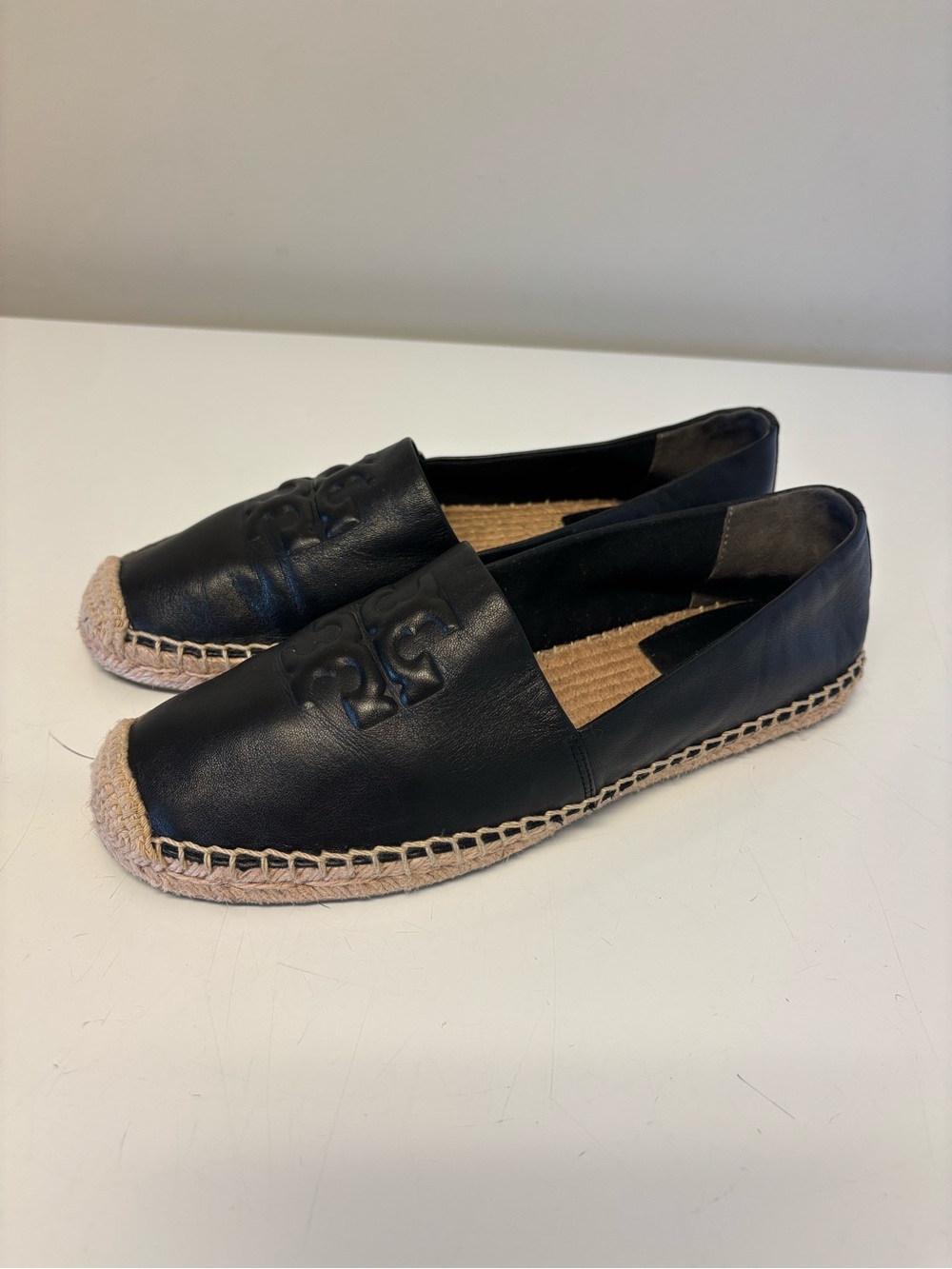 Tory Burch Ines Espadrille Leather Flats Slip On Women’s Size 8.5M